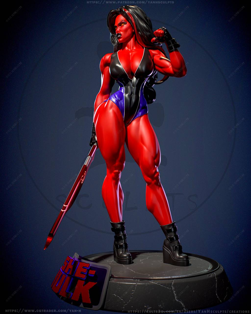 P站图纸印象馆 Yan H 漫威 女红巨人 Yan H 漫威 女红巨人