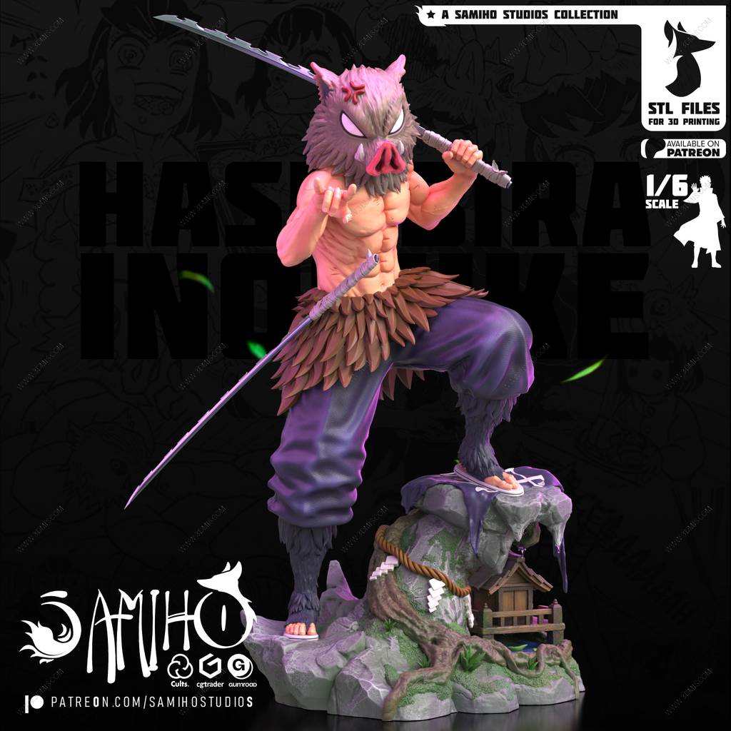 P站图纸印象馆 Samiho 鬼灭之刃 嘴平伊之助 Samiho 鬼灭之刃 嘴平伊之助