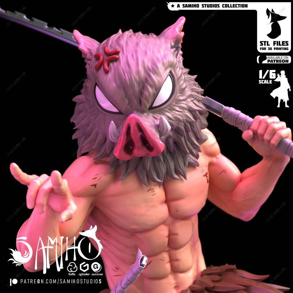 P站图纸印象馆 Samiho 鬼灭之刃 嘴平伊之助 Samiho 鬼灭之刃 嘴平伊之助