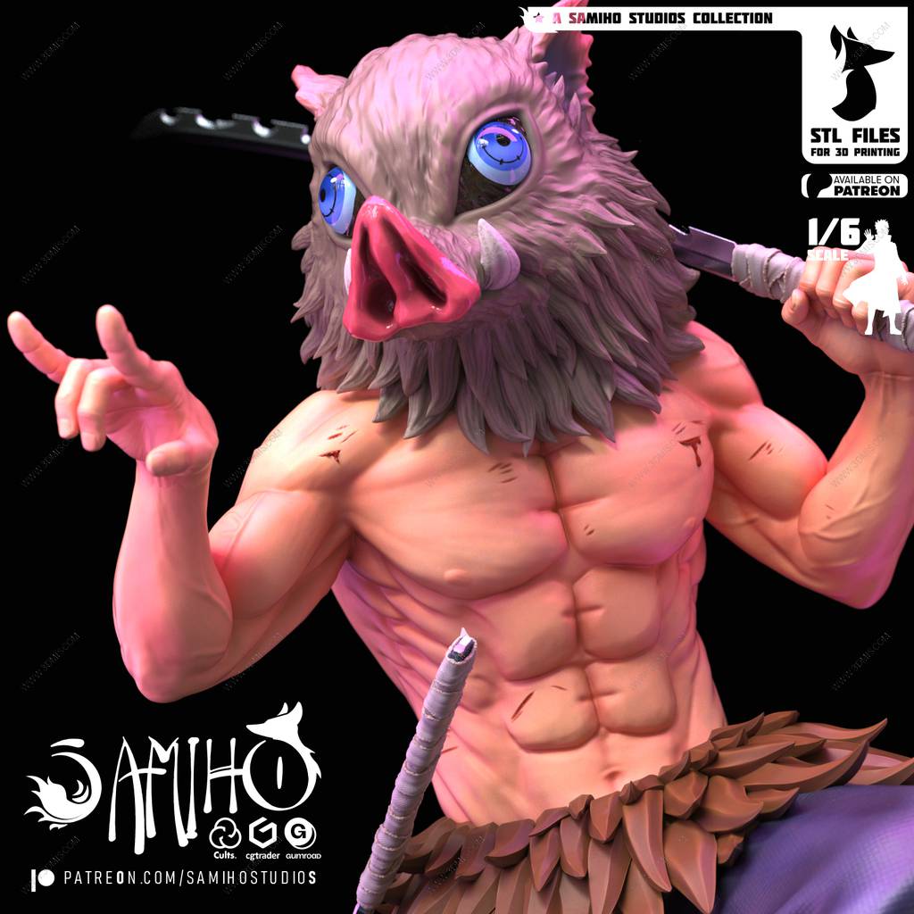 P站图纸印象馆 Samiho 鬼灭之刃 嘴平伊之助 Samiho 鬼灭之刃 嘴平伊之助