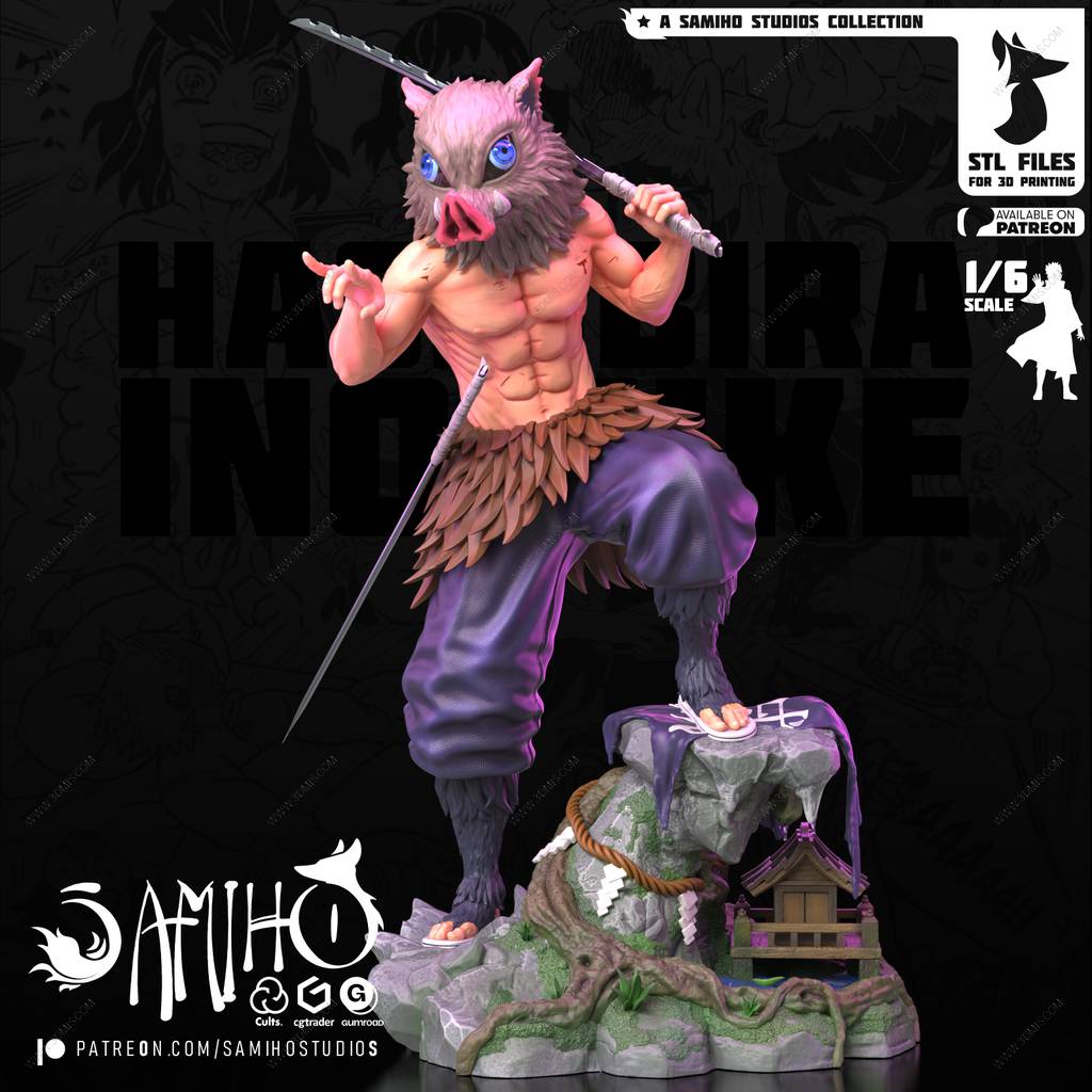 P站图纸印象馆 Samiho 鬼灭之刃 嘴平伊之助 Samiho 鬼灭之刃 嘴平伊之助