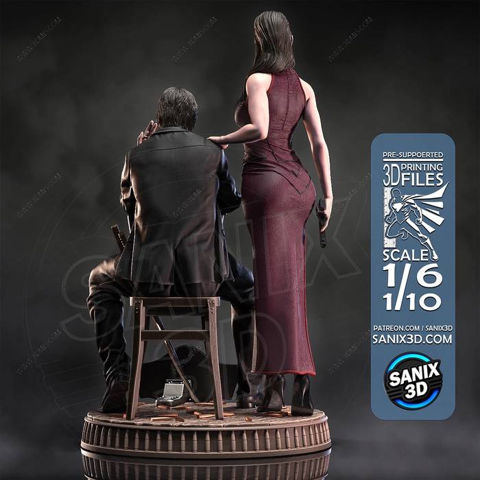 P站图纸印象馆 Sanix3d 疾速追杀 约翰·威克和伊芙 Sanix3d 疾速追杀 约翰·威克和伊芙