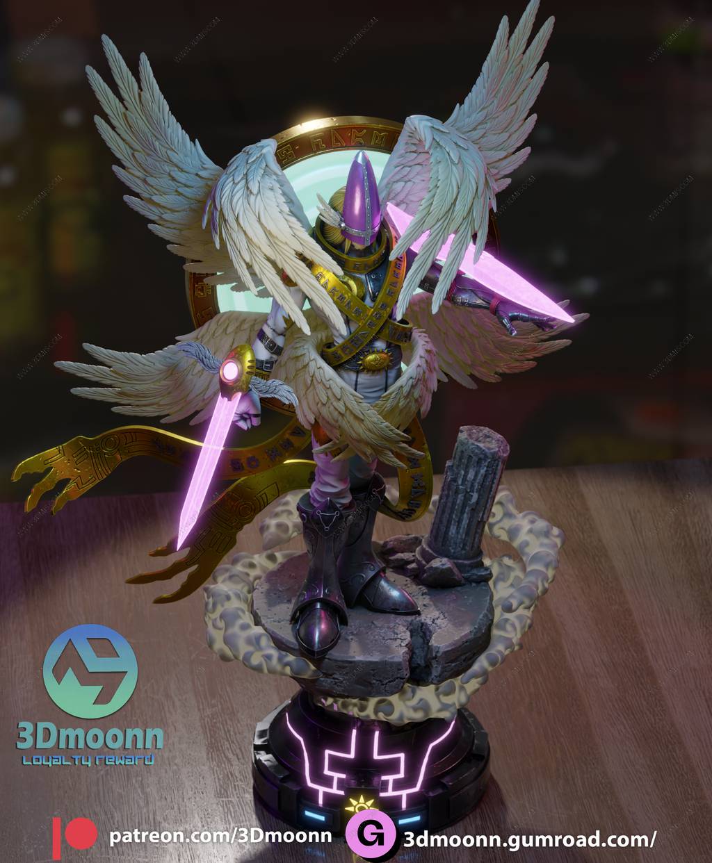 P站图纸印象馆 3Dmoonn 数码兽 神圣天使兽 3Dmoonn 数码兽 神圣天使兽