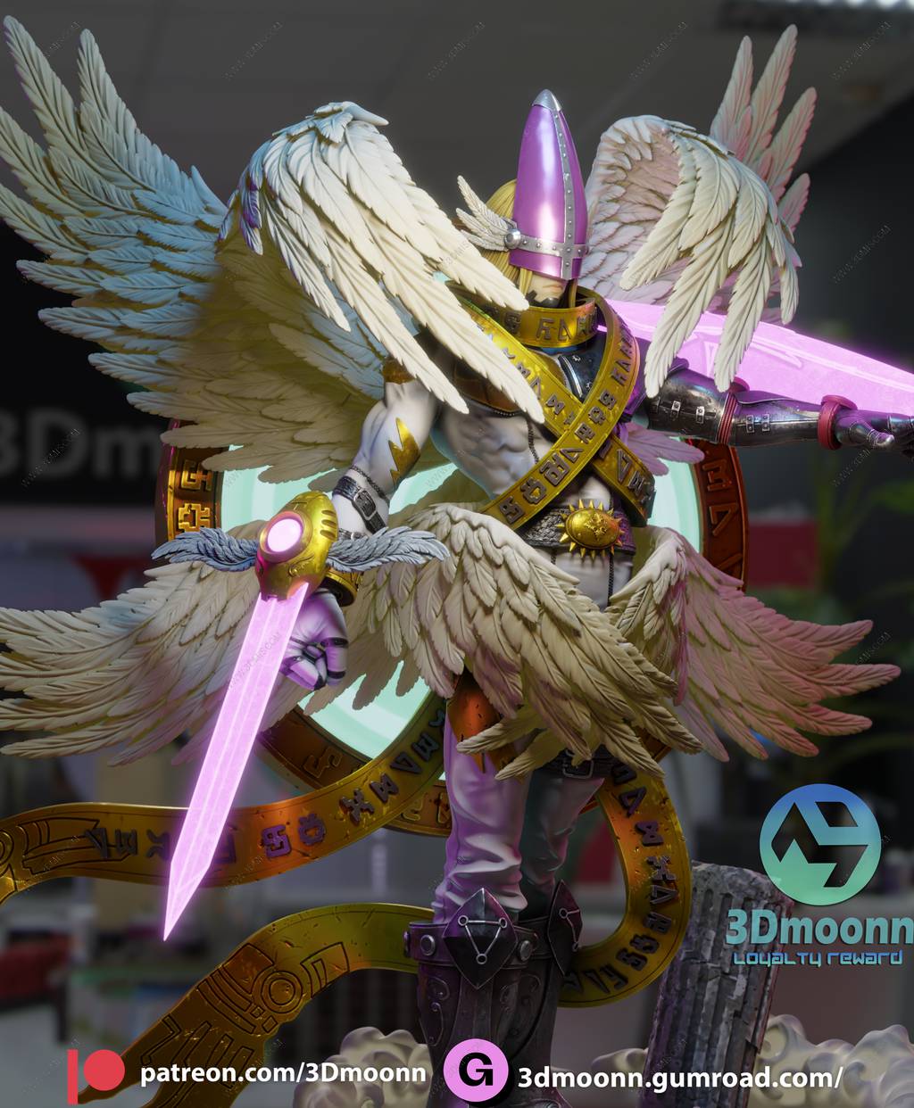 P站图纸印象馆 3Dmoonn 数码兽 神圣天使兽 3Dmoonn 数码兽 神圣天使兽