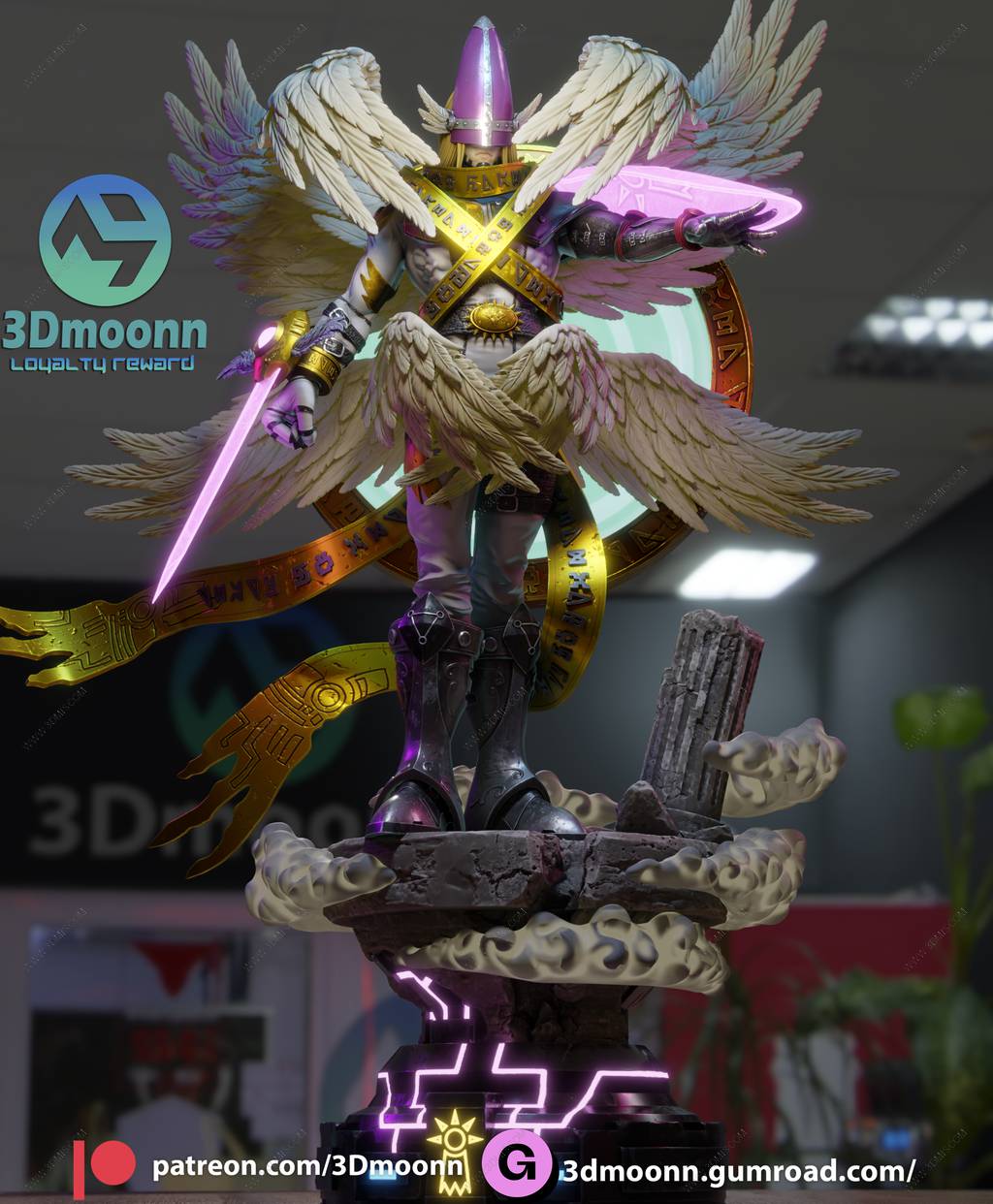 P站图纸印象馆 3Dmoonn 数码兽 神圣天使兽 3Dmoonn 数码兽 神圣天使兽