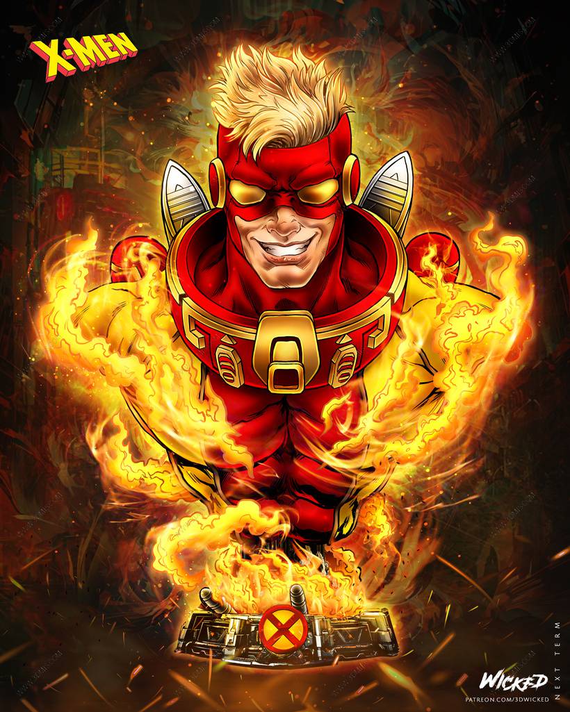 P站图纸印象馆 3DWicked 漫威 火人 3DWicked 漫威 火人