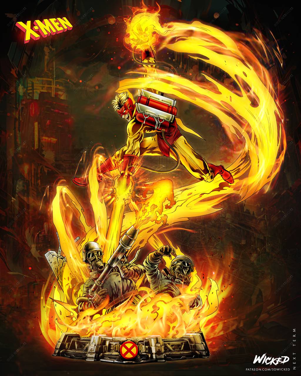 P站图纸印象馆 3DWicked 漫威 火人 3DWicked 漫威 火人