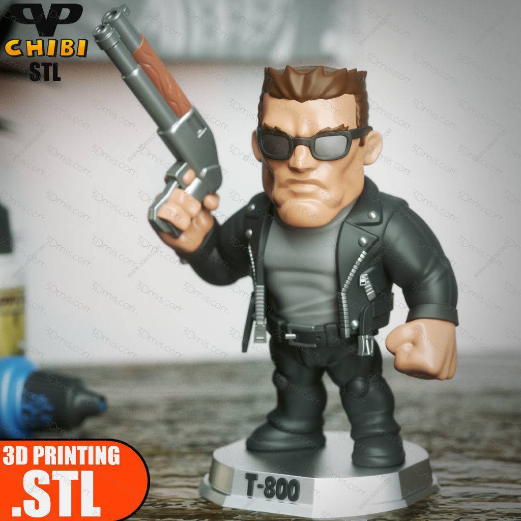 P站图纸印象馆 Chibi STL 终结者 T-800 Chibi STL 终结者 T-800