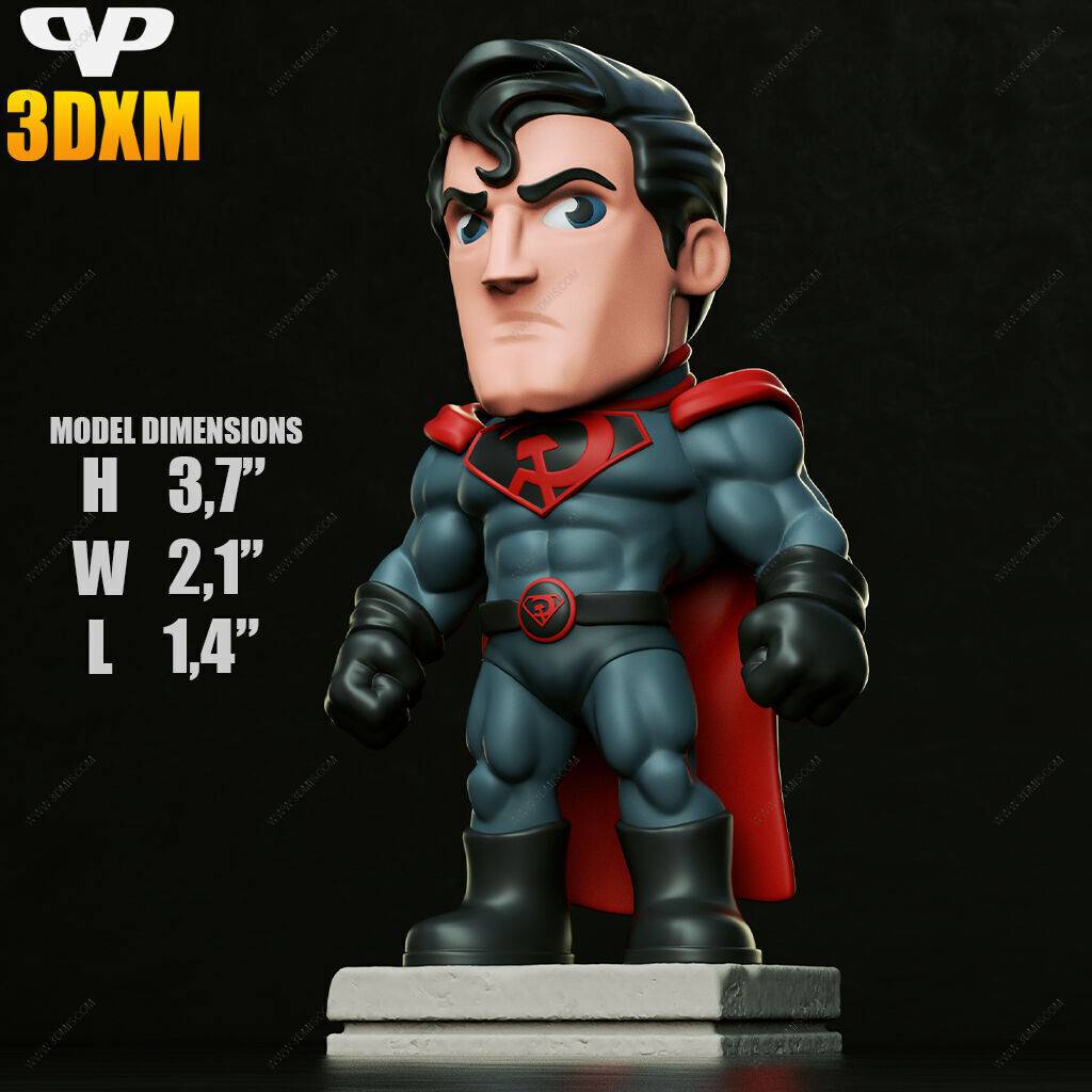 P站图纸印象馆 Chibi STL DC漫画 超人:红色之子 Chibi STL DC漫画 超人:红色之子