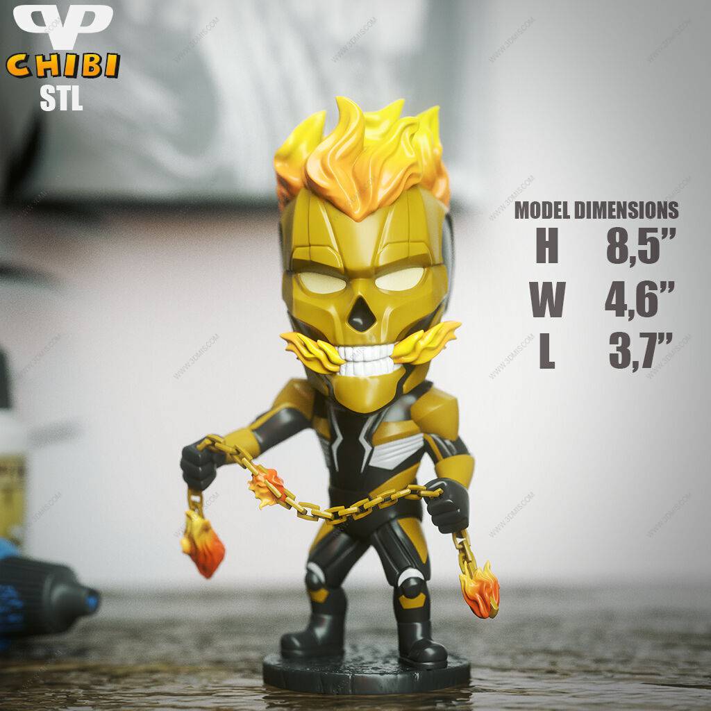 P站图纸印象馆 Chibi STL 漫威 恶灵骑士 Chibi STL 漫威 恶灵骑士