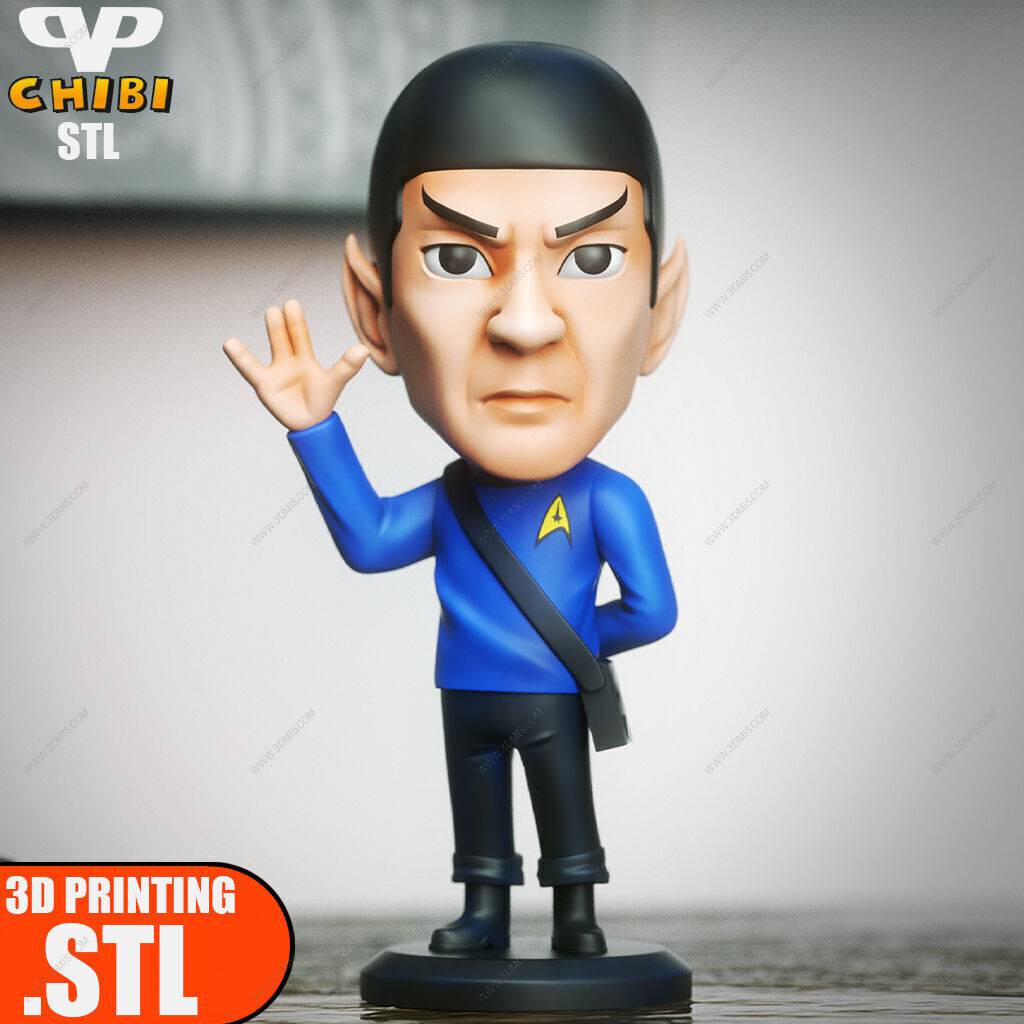 P站图纸印象馆 Chibi STL 星际迷航 斯波克 Chibi STL 星际迷航 斯波克