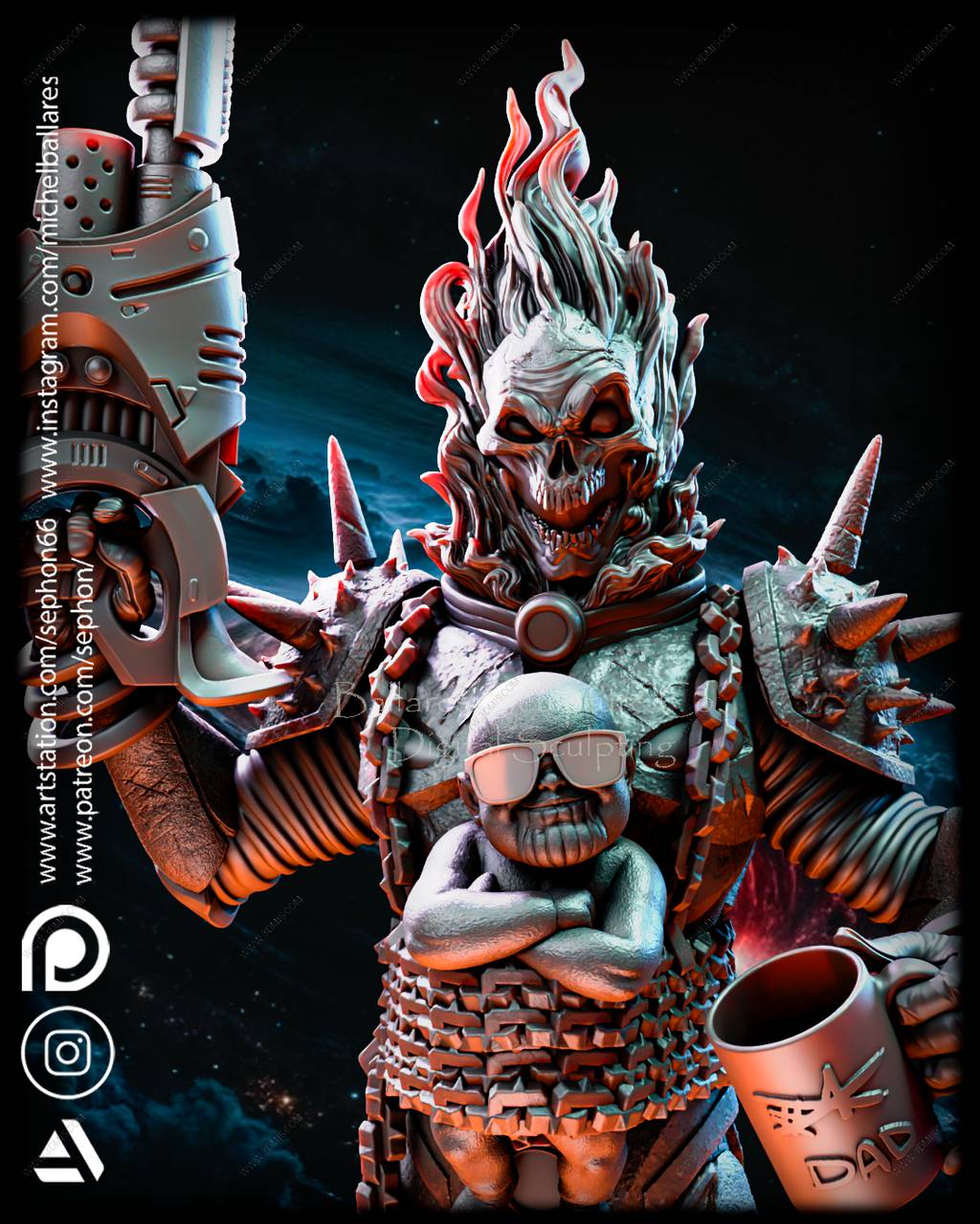 P站图纸印象馆 Geek MB 宇宙恶灵骑士和灭霸宝宝 Geek MB 宇宙恶灵骑士和灭霸宝宝