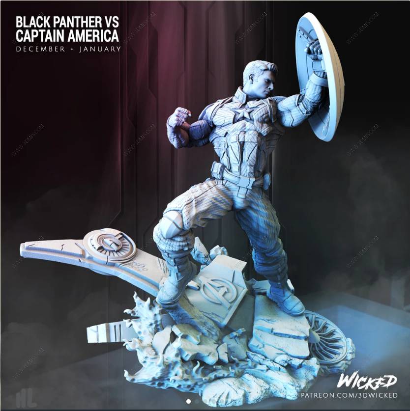 P站图纸印象馆 3DWicked 漫威 美国队长和黑豹 3DWicked 漫威 美国队长和黑豹