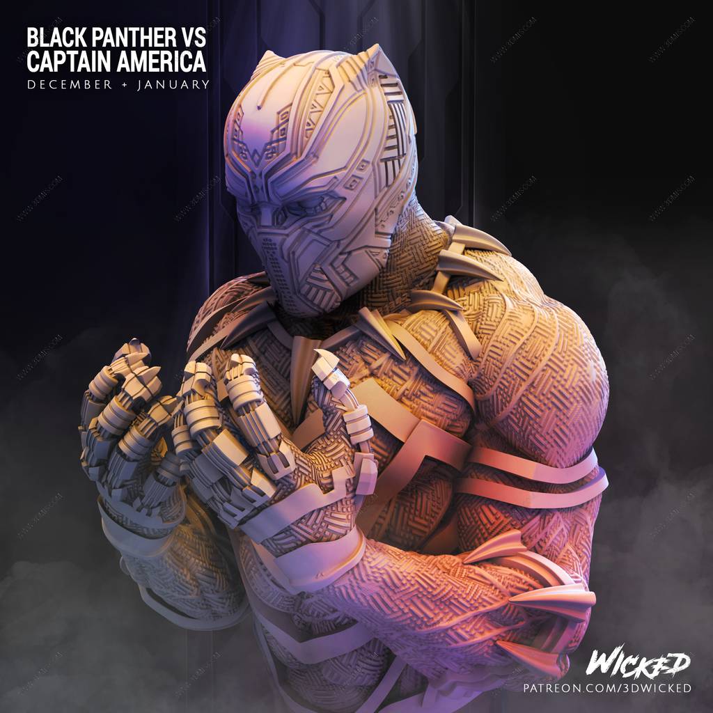 P站图纸印象馆 3DWicked 漫威 黑豹 3DWicked 漫威 黑豹