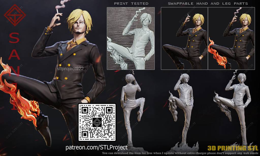 P站图纸印象馆 STL Project 海贼王 山治 STL Project 海贼王 山治