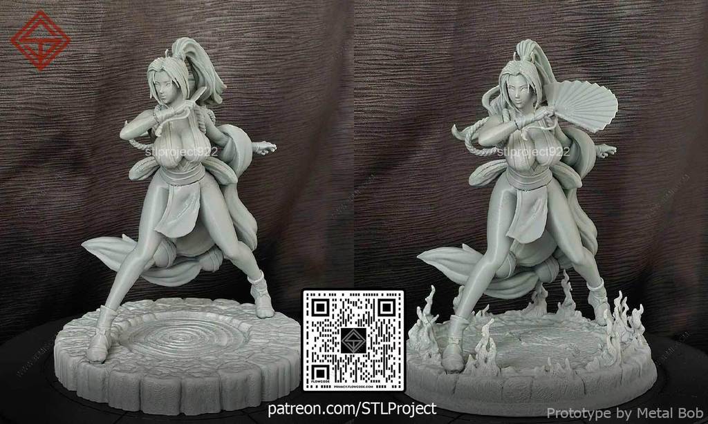 P站图纸印象馆 STL Project 拳皇 不知火舞 STL Project 拳皇 不知火舞