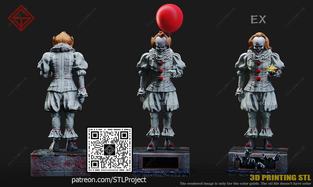 P站图纸印象馆 STL Project 小丑回魂 潘尼怀斯 STL Project 小丑回魂 潘尼怀斯