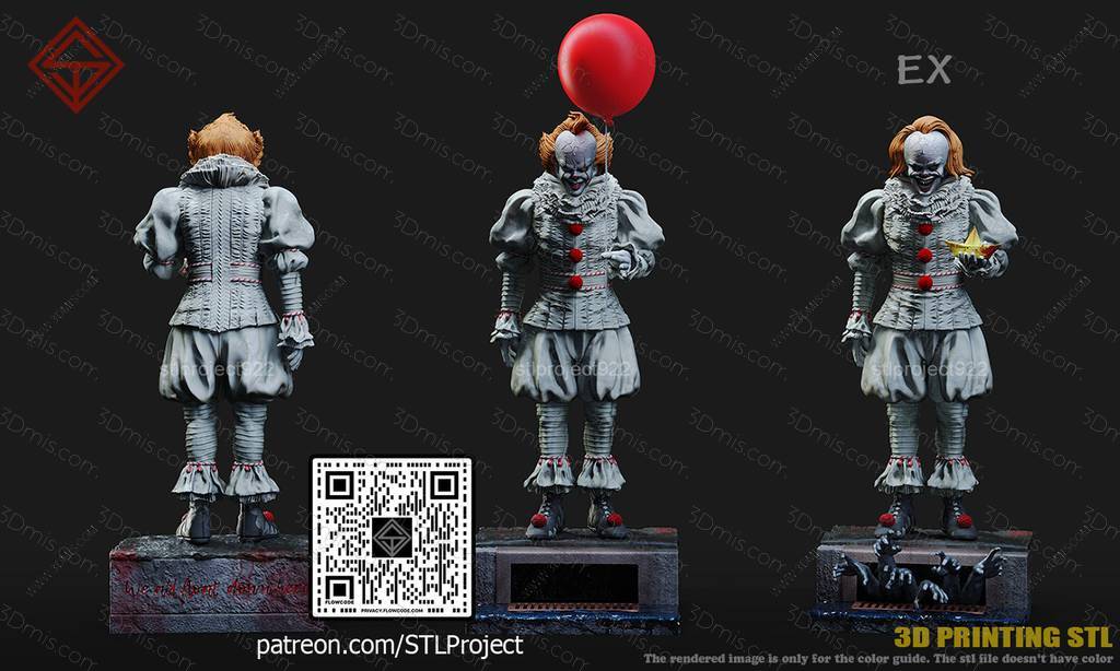 P站图纸印象馆 STL Project 小丑回魂 潘尼怀斯 STL Project 小丑回魂 潘尼怀斯
