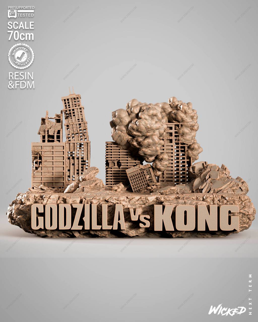 P站图纸印象馆 3DWicked 哥斯拉大战金刚 金刚 3DWicked 哥斯拉大战金刚 金刚