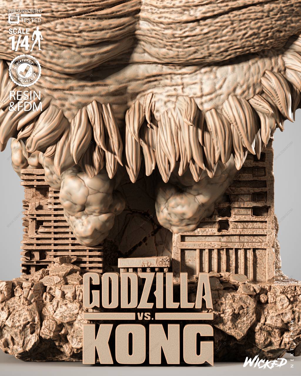 P站图纸印象馆 3DWicked 哥斯拉大战金刚 金刚 3DWicked 哥斯拉大战金刚 金刚