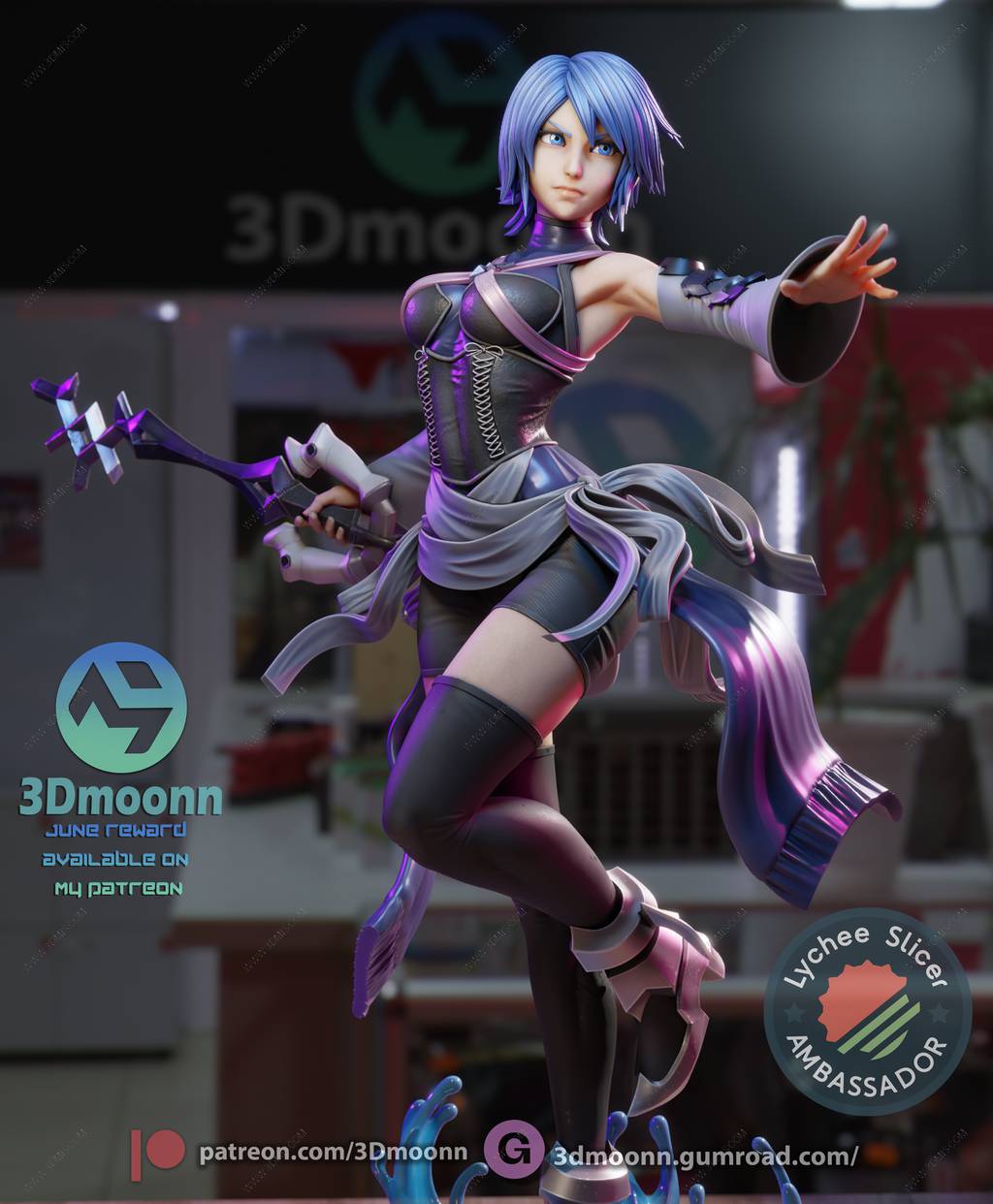 P站图纸印象馆 3Dmoonn 王国之心 阿库娅 3Dmoonn 王国之心 阿库娅