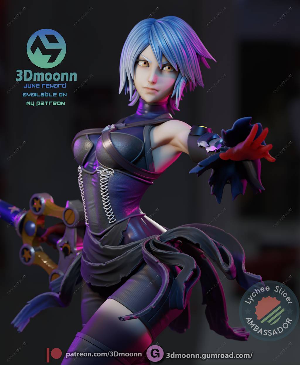 P站图纸印象馆 3Dmoonn 王国之心 阿库娅 3Dmoonn 王国之心 阿库娅