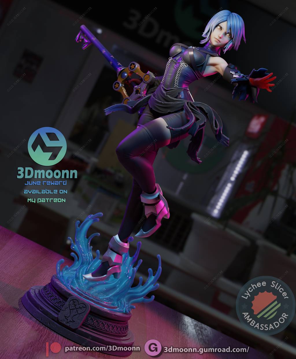 P站图纸印象馆 3Dmoonn 王国之心 阿库娅 3Dmoonn 王国之心 阿库娅