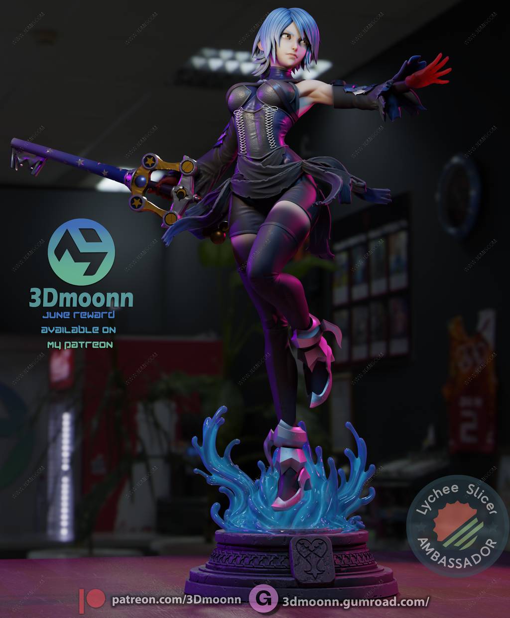 P站图纸印象馆 3Dmoonn 王国之心 阿库娅 3Dmoonn 王国之心 阿库娅