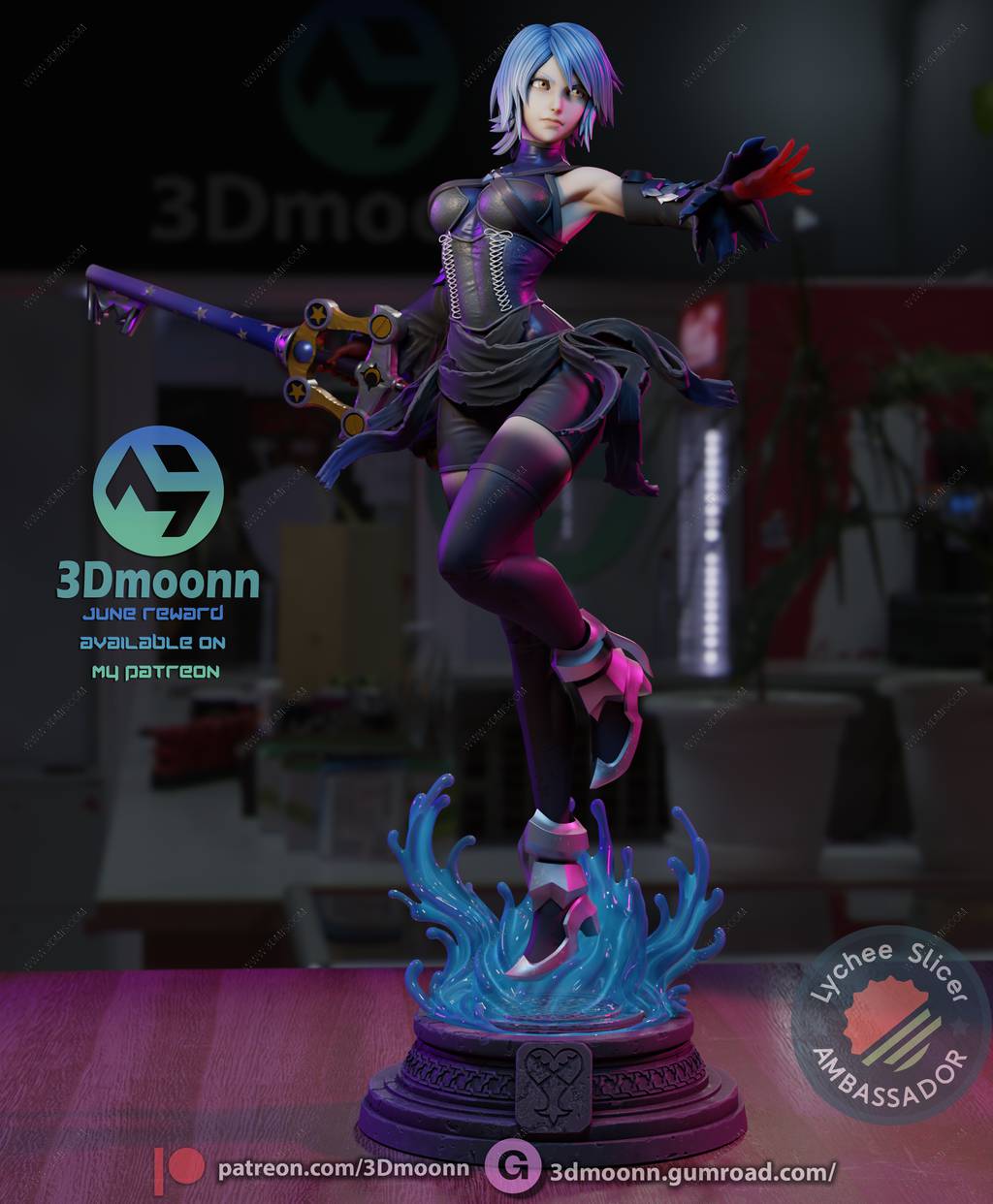 P站图纸印象馆 3Dmoonn 王国之心 阿库娅 3Dmoonn 王国之心 阿库娅