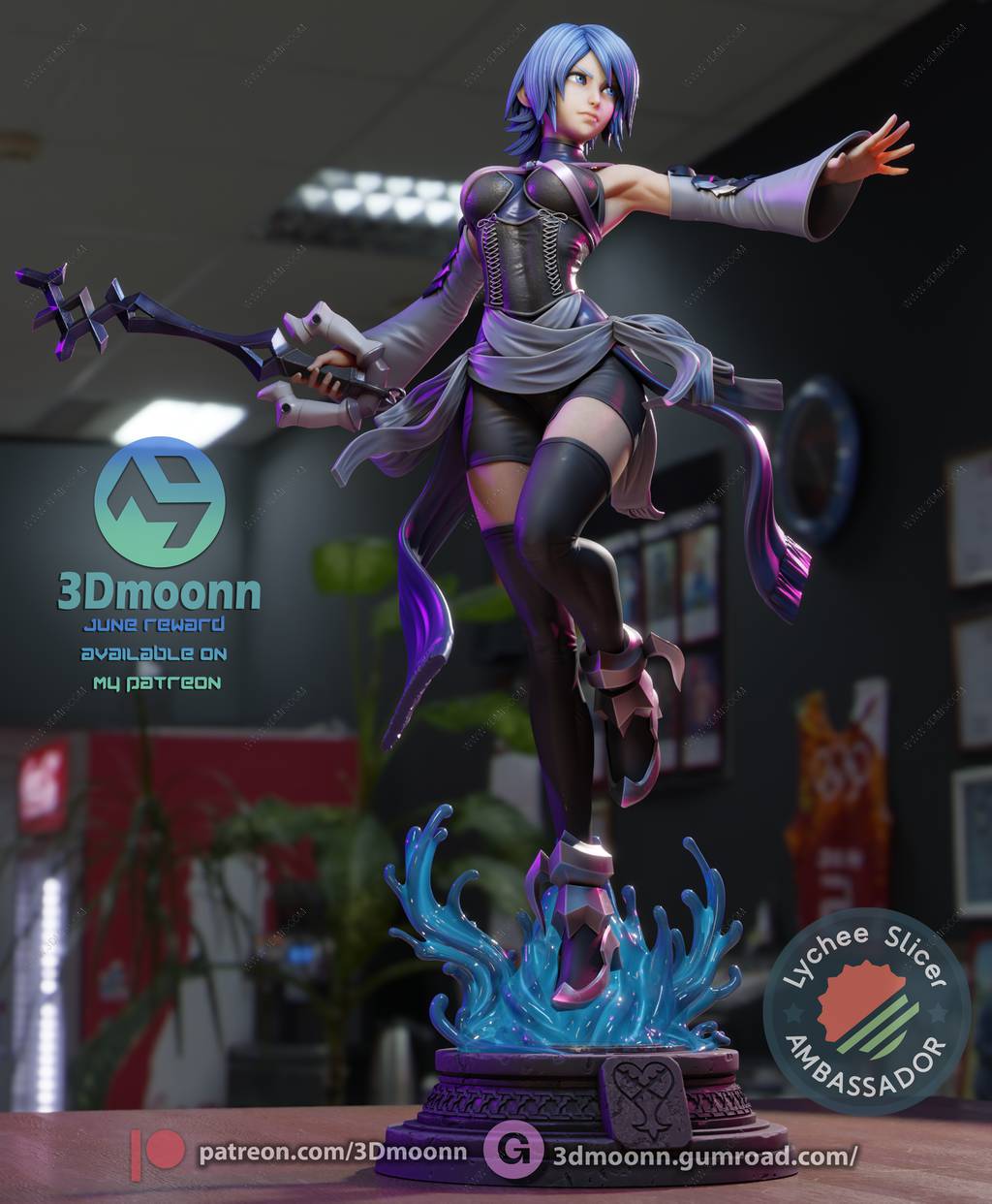 P站图纸印象馆 3Dmoonn 王国之心 阿库娅 3Dmoonn 王国之心 阿库娅