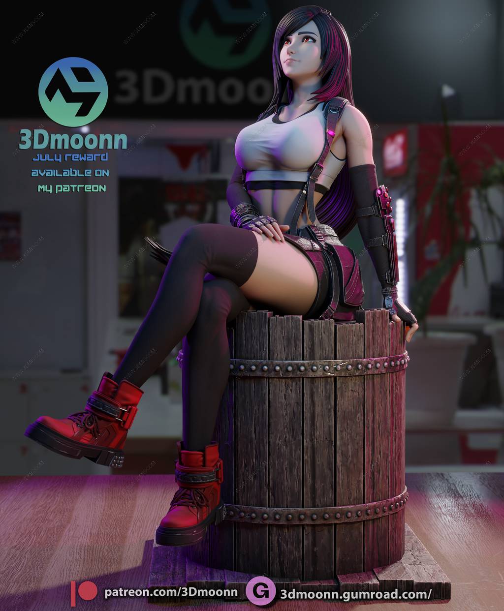 P站图纸印象馆 3Dmoonn 最终幻想 蒂法·洛克哈特 3Dmoonn 最终幻想 蒂法·洛克哈特