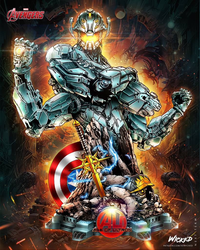 P站图纸印象馆 3DWicked 漫威 奥创 3DWicked 漫威 奥创