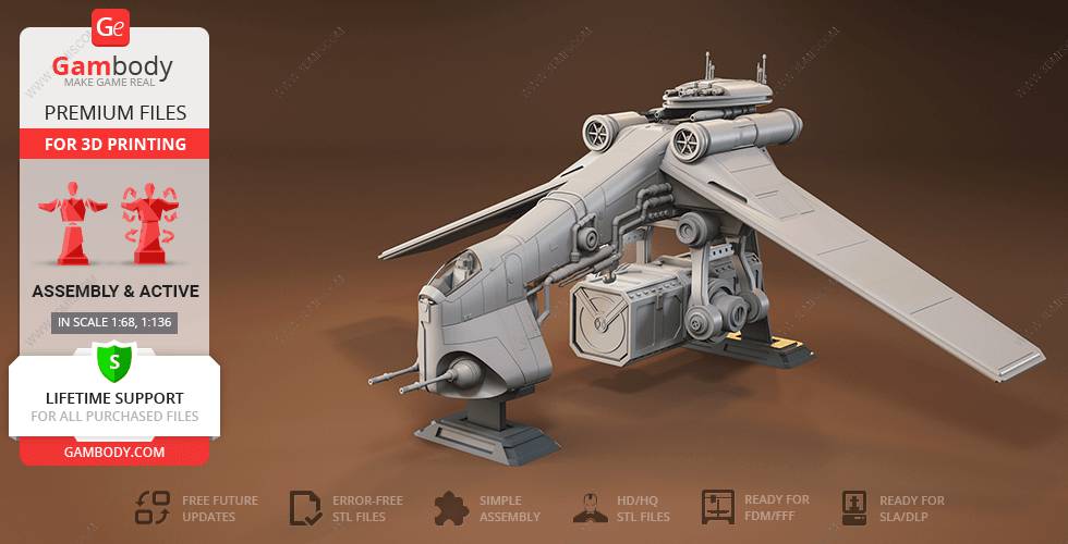 P站图纸印象馆 Gambody 星球大战 共和国攻击炮艇 Gambody 星球大战 共和国攻击炮艇