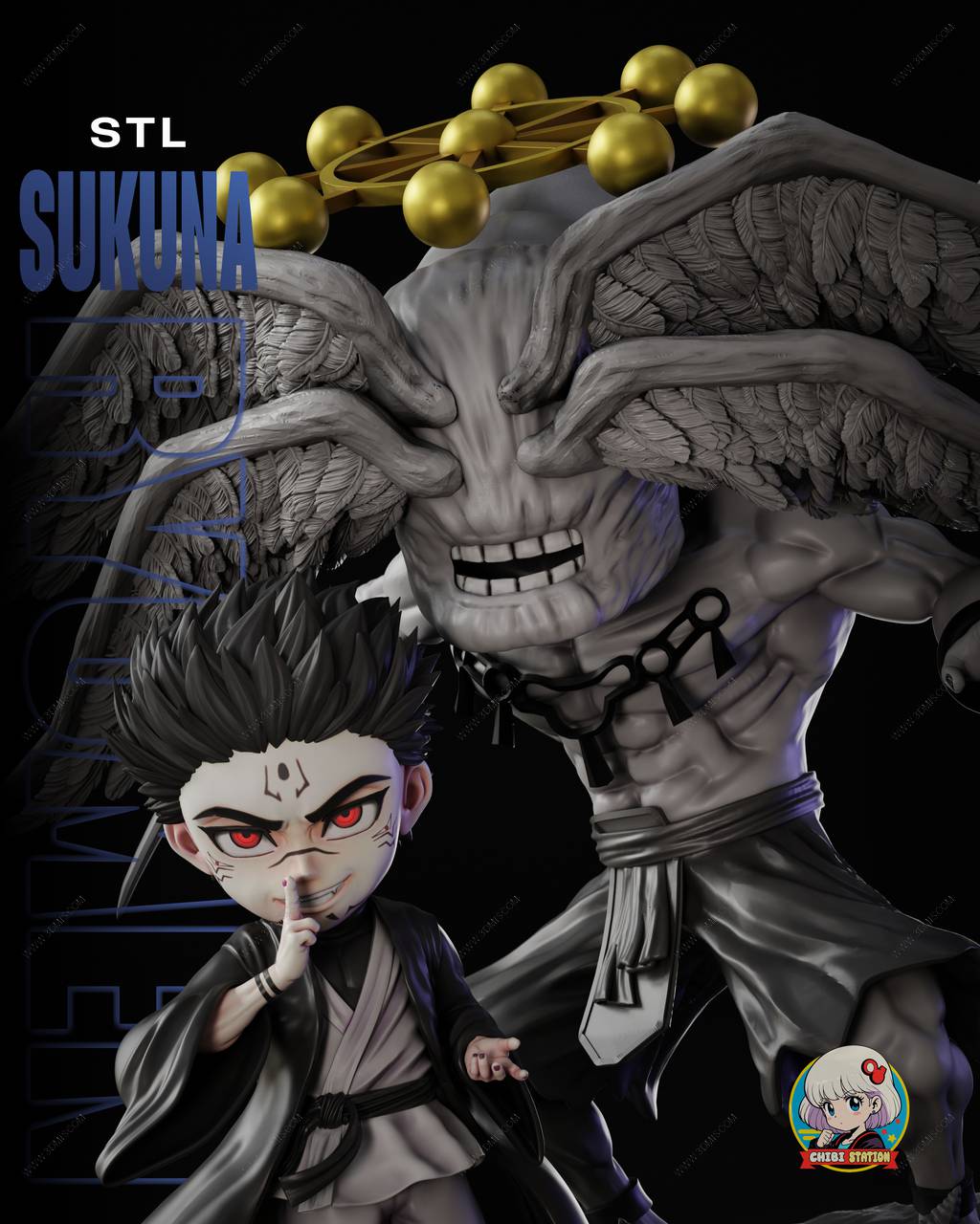 P站图纸印象馆 Chibi Station 咒术回战 两面宿傩 Chibi Station 咒术回战 两面宿傩