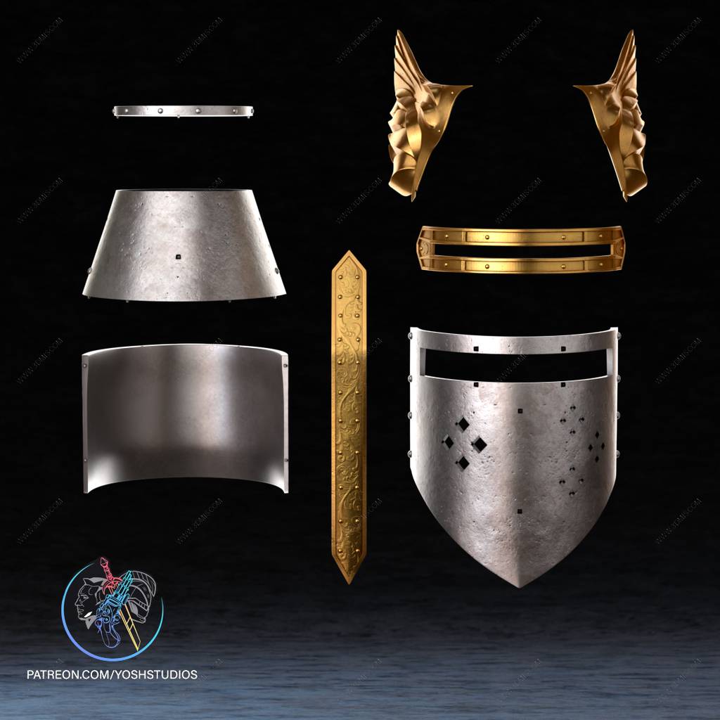 P站图纸印象馆 Yosh 上古卷轴 十字军头盔 Yosh 上古卷轴 十字军头盔