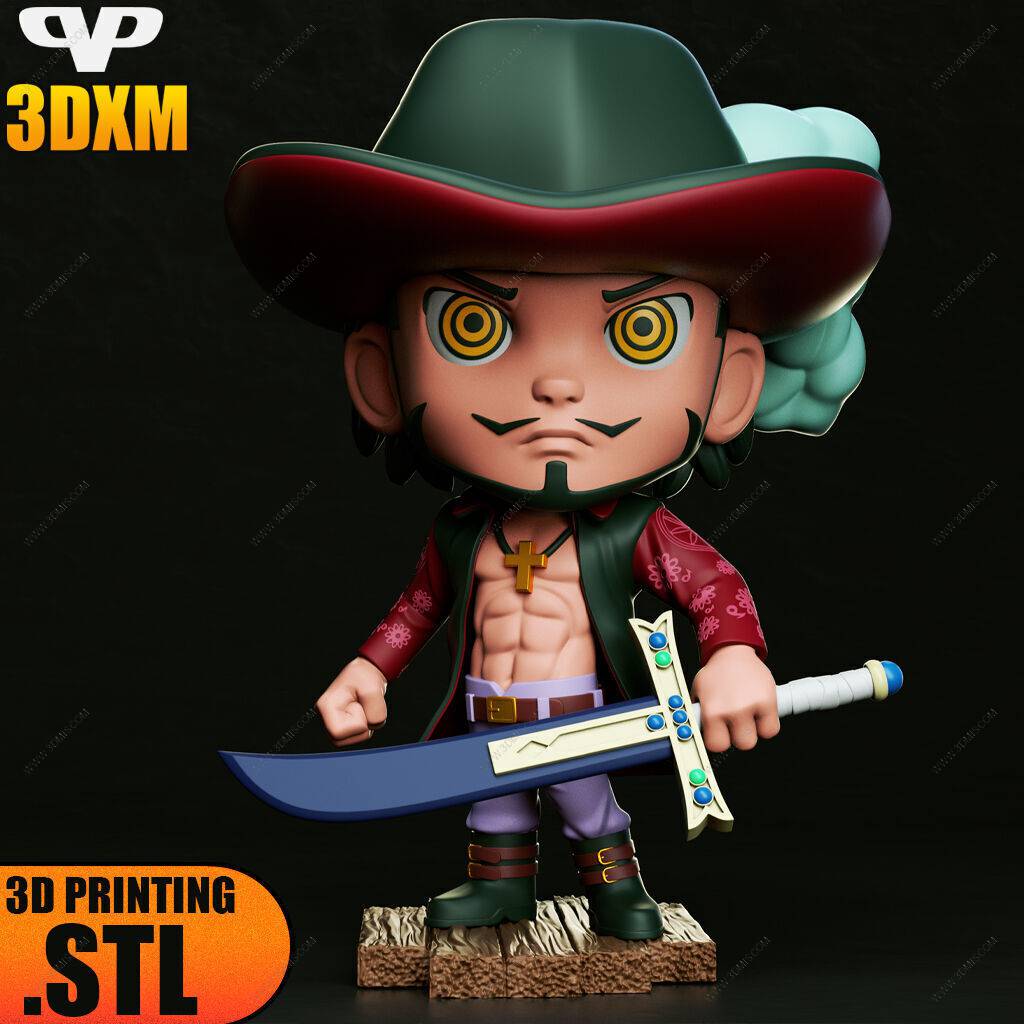 P站图纸印象馆 Chibi STL 海贼王 乔拉可尔·米霍克 Chibi STL 海贼王 乔拉可尔·米霍克