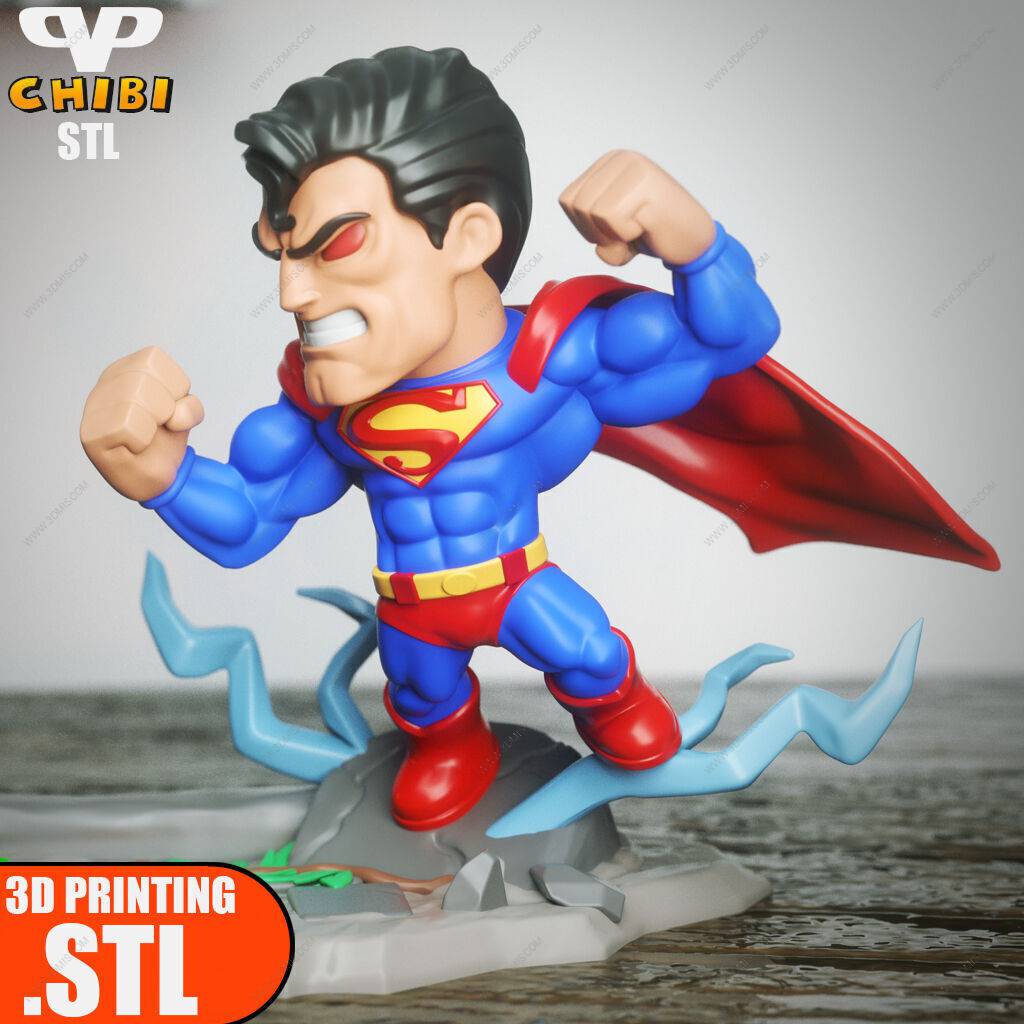 P站图纸印象馆 Chibi STL 蝙蝠侠大战超人 Chibi STL 蝙蝠侠大战超人
