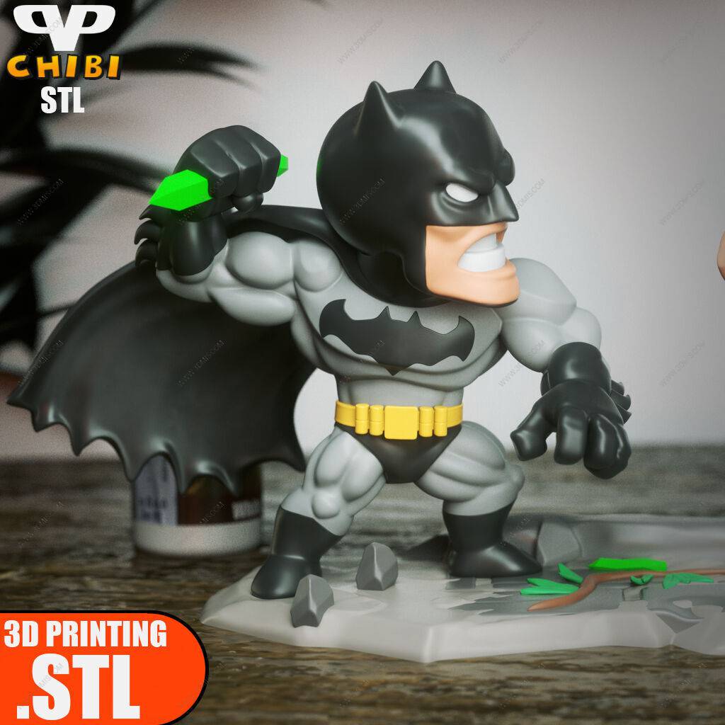 P站图纸印象馆 Chibi STL 蝙蝠侠大战超人 Chibi STL 蝙蝠侠大战超人