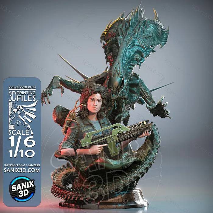 P站图纸印象馆 Sanix3d 异形 艾伦·雷普莉 Sanix3d 异形 艾伦·雷普莉