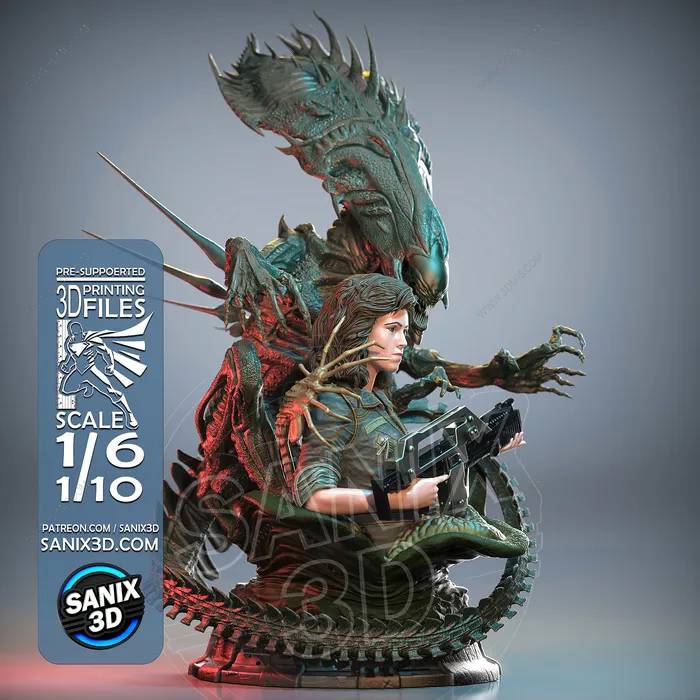 P站图纸印象馆 Sanix3d 异形 艾伦·雷普莉 Sanix3d 异形 艾伦·雷普莉