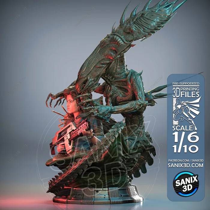 P站图纸印象馆 Sanix3d 异形 艾伦·雷普莉 Sanix3d 异形 艾伦·雷普莉