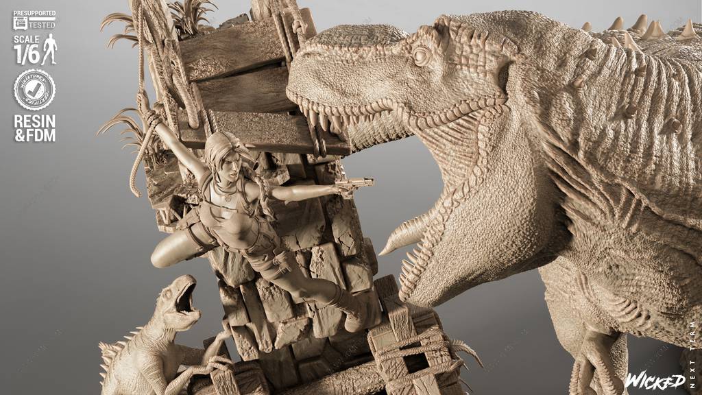 P站图纸印象馆 3DWicked 古墓丽影 劳拉·克劳馥大战霸王龙 3DWicked 古墓丽影 劳拉·克劳馥大战霸王龙