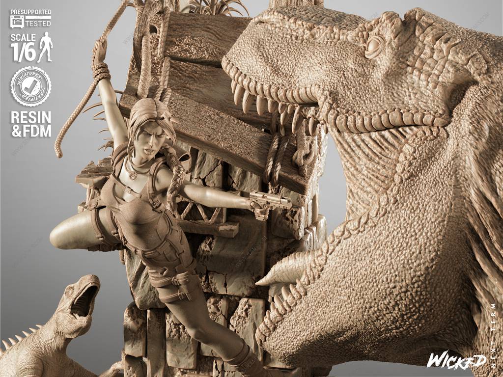 P站图纸印象馆 3DWicked 古墓丽影 劳拉·克劳馥大战霸王龙 3DWicked 古墓丽影 劳拉·克劳馥大战霸王龙