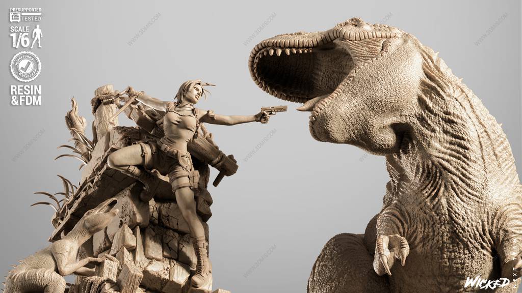 P站图纸印象馆 3DWicked 古墓丽影 劳拉·克劳馥大战霸王龙 3DWicked 古墓丽影 劳拉·克劳馥大战霸王龙