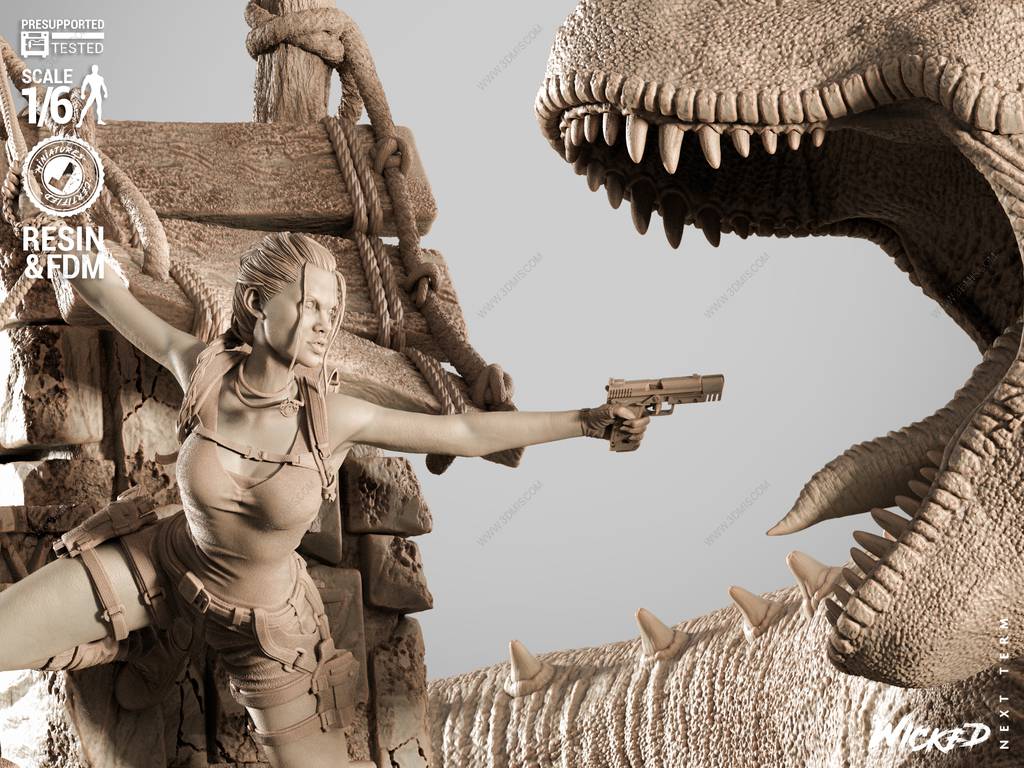 P站图纸印象馆 3DWicked 古墓丽影 劳拉·克劳馥大战霸王龙 3DWicked 古墓丽影 劳拉·克劳馥大战霸王龙