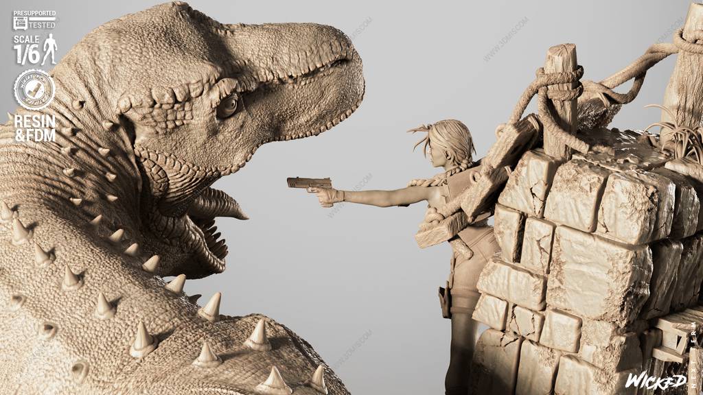 P站图纸印象馆 3DWicked 古墓丽影 劳拉·克劳馥大战霸王龙 3DWicked 古墓丽影 劳拉·克劳馥大战霸王龙