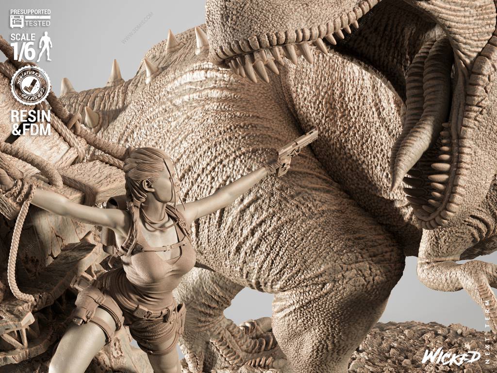 P站图纸印象馆 3DWicked 古墓丽影 劳拉·克劳馥大战霸王龙 3DWicked 古墓丽影 劳拉·克劳馥大战霸王龙