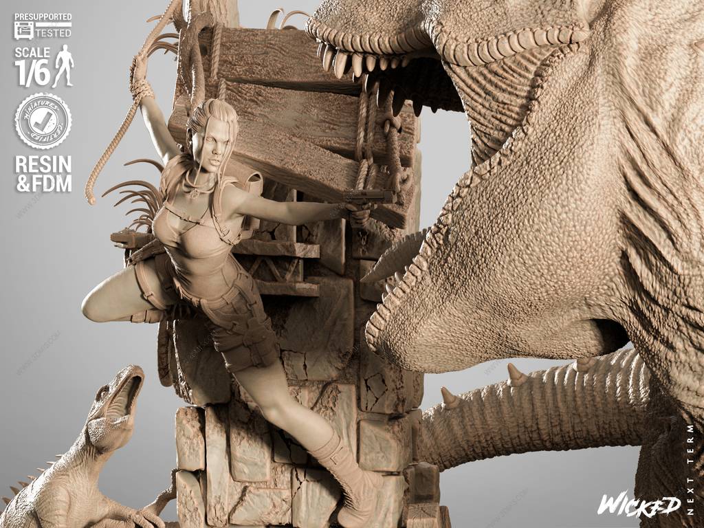 P站图纸印象馆 3DWicked 古墓丽影 劳拉·克劳馥大战霸王龙 3DWicked 古墓丽影 劳拉·克劳馥大战霸王龙