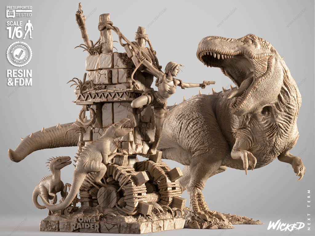 P站图纸印象馆 3DWicked 古墓丽影 劳拉·克劳馥大战霸王龙 3DWicked 古墓丽影 劳拉·克劳馥大战霸王龙