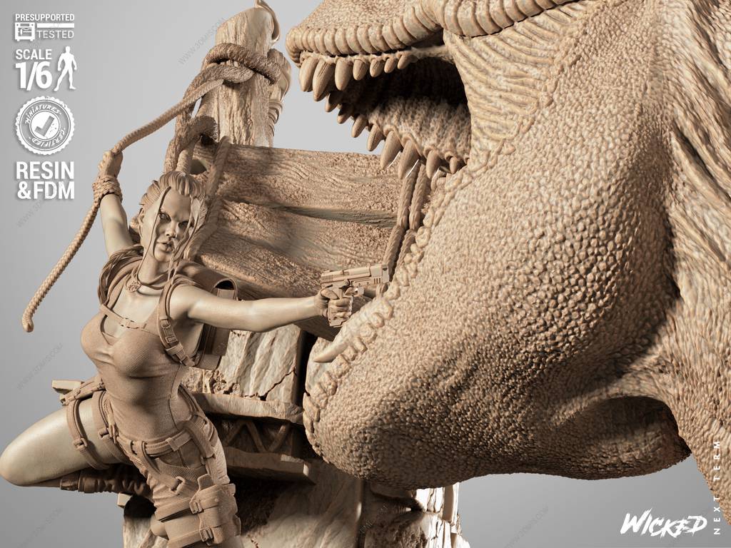 P站图纸印象馆 3DWicked 古墓丽影 劳拉·克劳馥大战霸王龙 3DWicked 古墓丽影 劳拉·克劳馥大战霸王龙